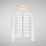 Save The Duck Women's Mei Puffer Jacket in the Off White colorway