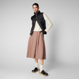 Save The Duck Women's Lynn Puffer Vest in Black front view