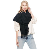 Solid Cozy Cashmere Scarf neutral tone draped at angle