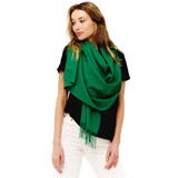 Solid Cozy Cashmere Scarf neutral tan displayed at an angle