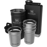Stanley Adventure Pre-Party Shot Glass + Flask Set in Stainless Steel and Black