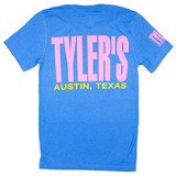 TYLER'S Track Tee Carolina Blue/Pink/Yellow detail