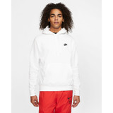 Nike Men's Sportswear Club Fleece Hoodie in the White/Black colorway