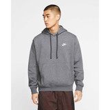 Nike Men's Sportswear Club Fleece Hoodie in the Charcoal Heather/Anthracite/White colorway