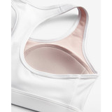 Nike Women's Swoosh Medium Support Sports Bra White front view