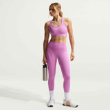 Nike Women's Swoosh Medium Support Sports Bra in Light Magenta/White colorway