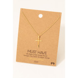 Dainty Forged Cross Pendant Necklace
