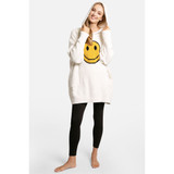 Smiley Soft Luxury Blanket Hoodie angled side view