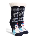 Let It Snow Snowman Fuzzy Socks