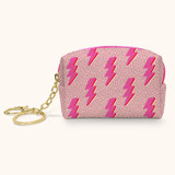 Studio Oh! Charged Up Keychain Pouch in pink with tech accessories design