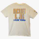 Racquet & Jog Ivory/ Blue/ Mustard Comfort Color Tee