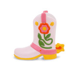 ban.do Giddy Up Cowboy Boot Vase in ceramic, angled side view