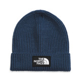 The North Face Kids' TNF Box Logo Cuffed Beanie in black side view