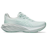 The Asics Women's Novablast 4 Running Shoes in Pale Mint and White