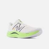 The New Balance Men's FuelCell Propel v4 in White, Bleached Lime Glo, and Graphite
