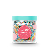 Candy Club Rainbow Sour Belts close-up view