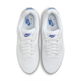 The Nike Men's Air Max 90 Shoes in White, Photon Dust, and Game Royal