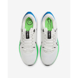 The Nike Men's Pegasus 40 Running Shoes In Platinum Tint, White, Green Strike, and Black