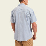 The Howler Brothers Men's Crosscut Deluxe Short Sleeve Shirt in Faded Blue Microstripe
