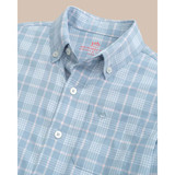 The Boys Intercoastal Primrose Plaid Long Sleeve Sport Shirt in Subdued Blue