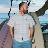 The Howler Brothers Men's H Bar B Snapshirt in the Elliot Plaid: Cream colorway