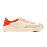 The Olukai Men's Punini Sneaker Shoes in the colorway Off White/ Molten Orange