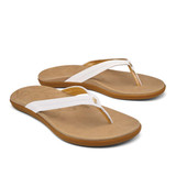 The Olukai Honu Women's Leather Beach Sandal in the colorway Rockport Lb Lucky Bay Dress Slide Sandals Sz 9.5 Brow