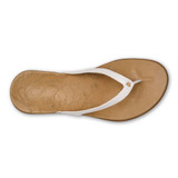The Olukai Honu Women's Leather Beach Sandal in the colorway Bright White/ Golden Sand