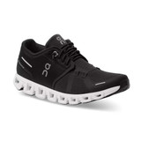 The On Running Cloud 5 Running Shoe in the colorway Black/ White