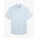 The brrr° Intercoastal Floral To See Short Sleeve Sport Shirt in Wake Blue colorway