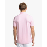 The brrr°-eeze Meadowbrook Stripe Polo in Geranium Pink colorway