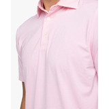 The brrr°-eeze Meadowbrook Stripe Polo in Geranium Pink colorway