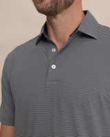 Southern Tide Men's brrr°-eeze Meadowbrook Stripe Polo Steel