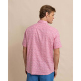The Linen Rayon Ditzy Floral Short Sleeve Sport Shirt in Geranium Pink in colorway