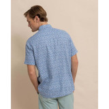 The Linen Rayon Ditzy Floral Short Sleeve Sport Shirt in Coronet Blue in colorway