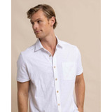 The Beachcast Solid Knit Short Sleeve Sport Shirt in Classic White colorway