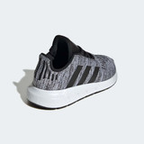 The Adidas Toddlers' Swift Run 1.0 Running Shoes in the colorway Core Black / Core Black / Cloud White