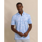 The Driver Island Blooms Printed Polo in Clearwater Blue colorway