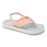 The Reef Toddlers' Little Ahi Sandal in Peach/Blue Animal