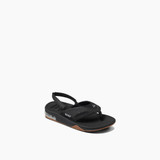 The Reef Toddlers' Little Fanning Sandals in the colorway Black/ Silver