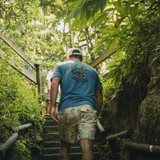 The Howler Brothers Men's Travelin' Light Pocket Tee in the Blue Mirage Colorway