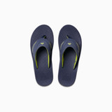 The Reef Kids' Fanning Sandal in the colorway Lime/ Navy