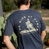 The Texas Standard Men's Ride at Dawn Tee in the Navy Heather Colorway