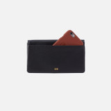 Hobo Lumen Continental Pebbled Leather Wallet in black colorway