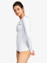 Roxy Women's New Essentials Long Sleeve Zip-Up Rashguard Bright White front