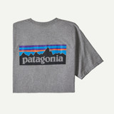 Patagonia Men's P-6 Logo Responsibili-Tee in Gravel Heather front view