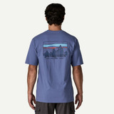 Patagonia Men's '73 Skyline Organic Tee in Current Blue front view