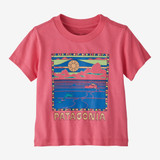 The Patagonia Toddlers' Baby Graphic Tee in Afternoon Pink