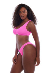 Love & Bikinis Women's Barcelona Full One Size Bikini Bottoms in hot pink colorway