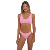 Love & Bikinis Women's Barcelona Full One Size Bikini Bottoms in  Strawberry Pink  colorway